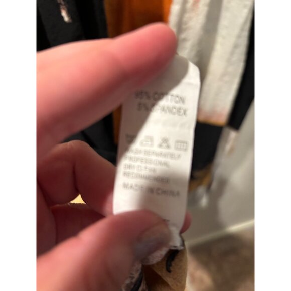 Womens Oversized Abstract Print Cotton/Spandex Maxi Dress Orange/Black/White - Picture 5 of 8